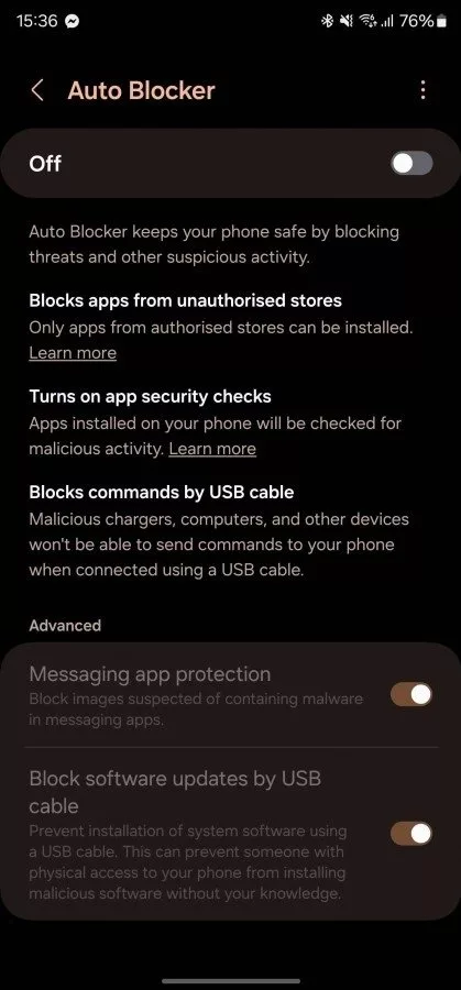 سامسونگ با Auto Blocker در One UI 6 امنیت گوشی‌های خود را ارتقا می‌دهد